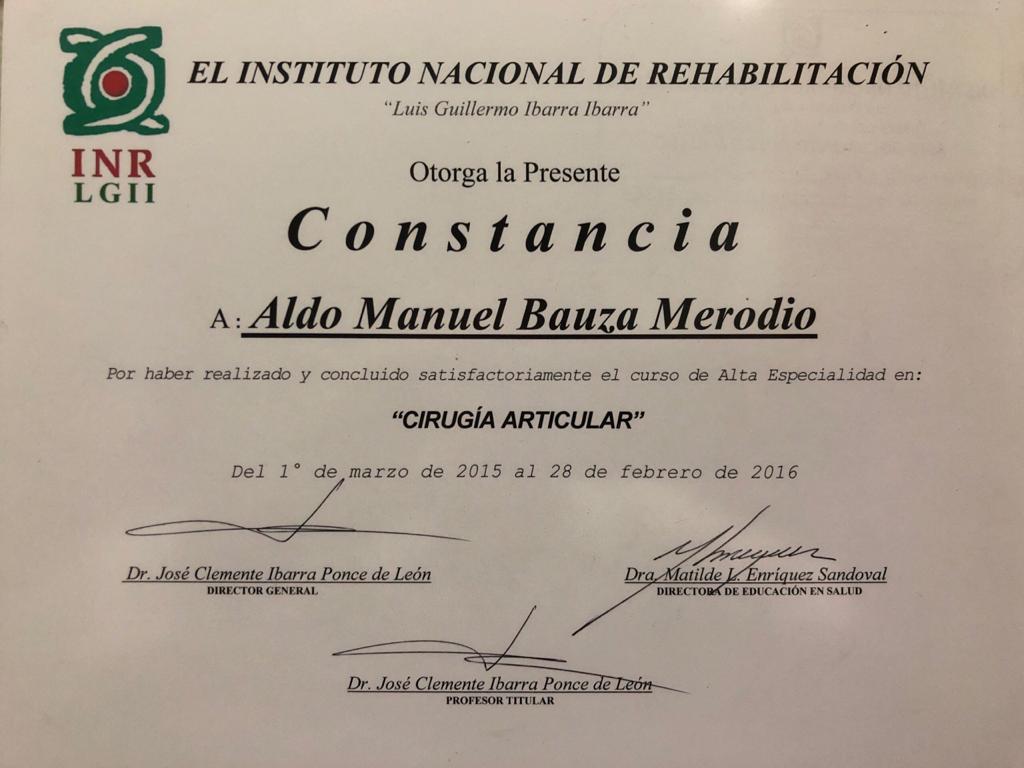 Alta Especialidad en Cirugía Articular, UNAM